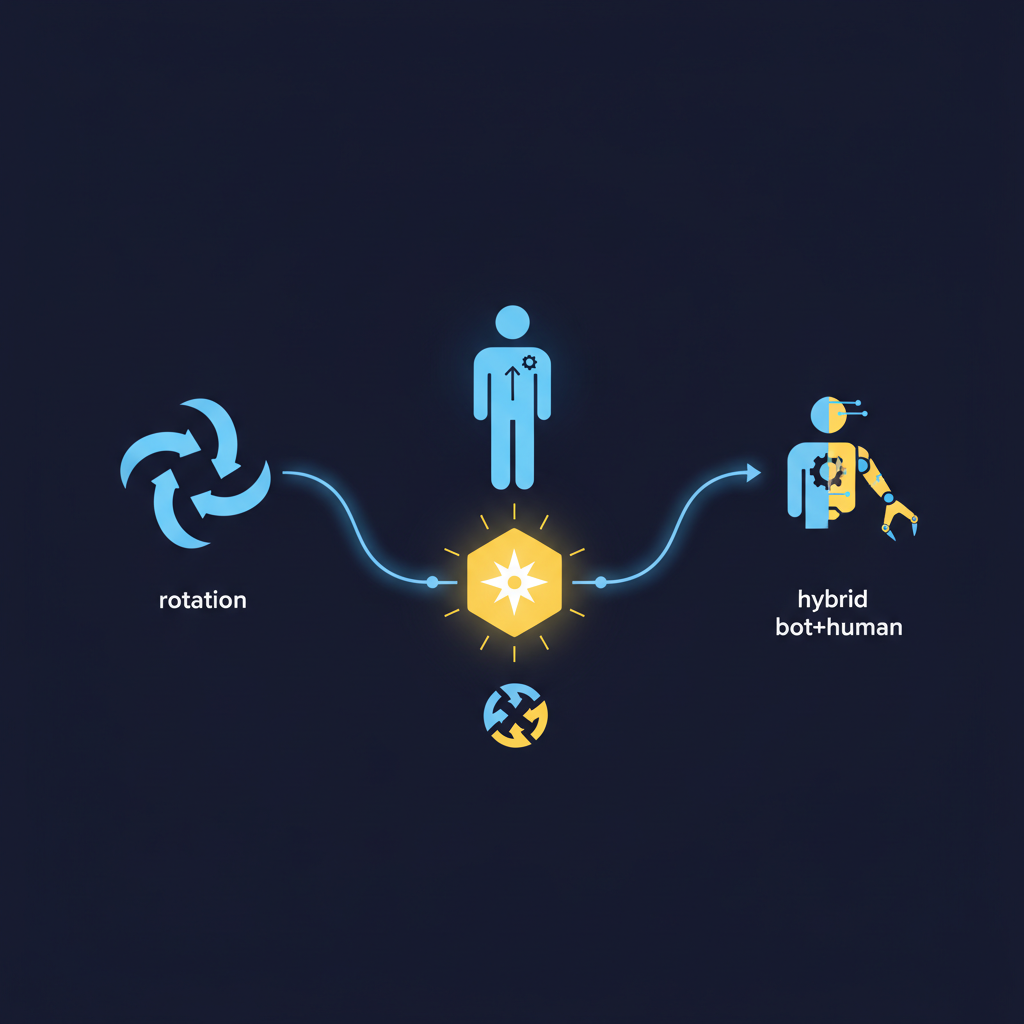 Tr&ecirc;s modelos de plant&atilde;o de corretores: rod&iacute;zio, SDR dedicado e h&iacute;brido bot+humano