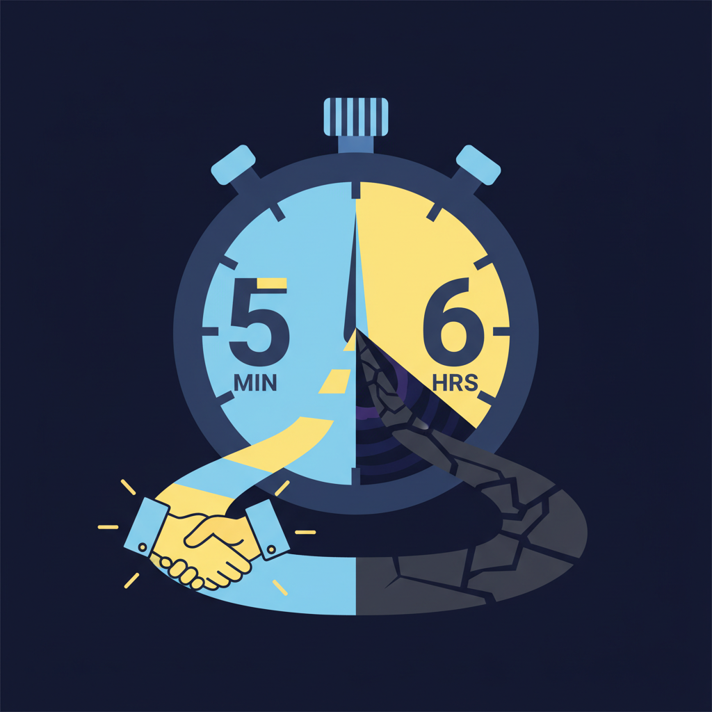 Cronômetro mostrando tempo de resposta para leads imobiliários