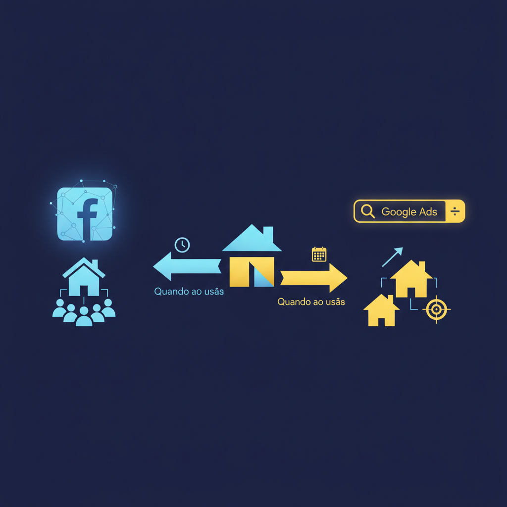 Imagem destacada do artigo: Facebook Ads ou Google Ads para imobiliária: quando usar cada canal